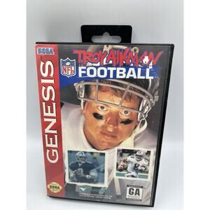 Troy Aikman NFL Football Sega Genesis Complete in Box